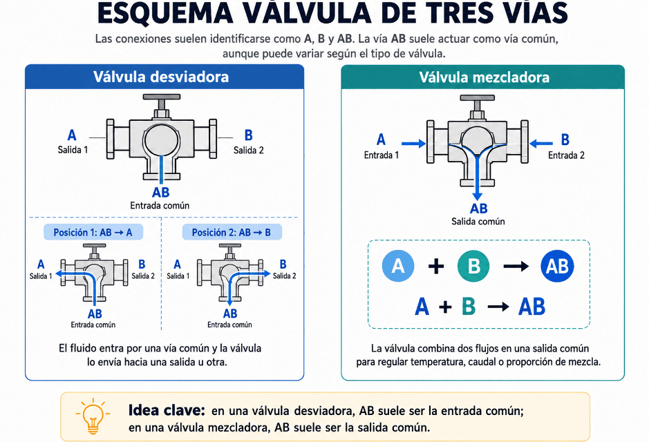 ¿Qué es una válvula de tres vías y cómo funciona?