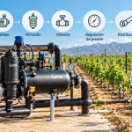 Componentes básicos de un sistema de riego agrícola